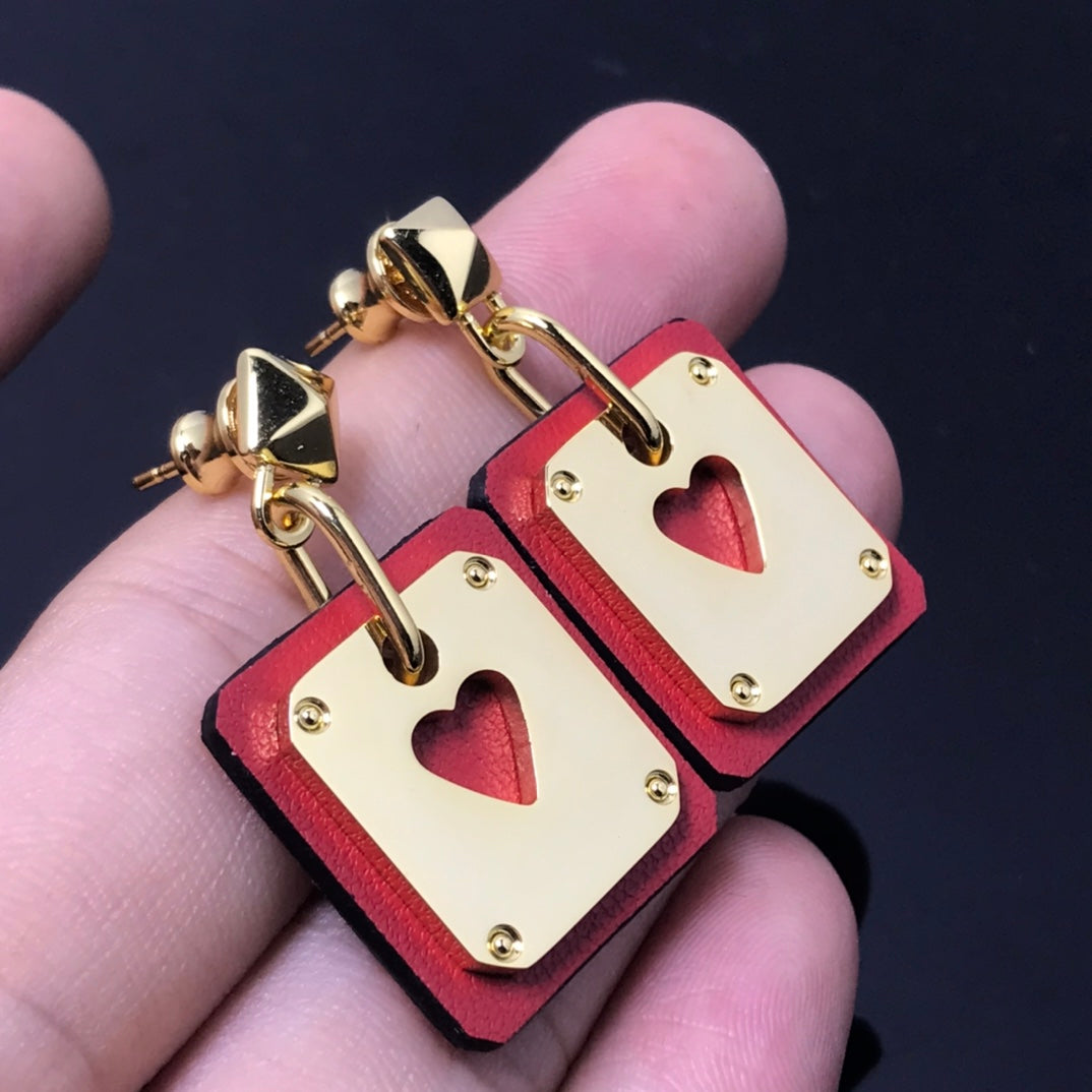 Hermes As De Celine Red Earrings