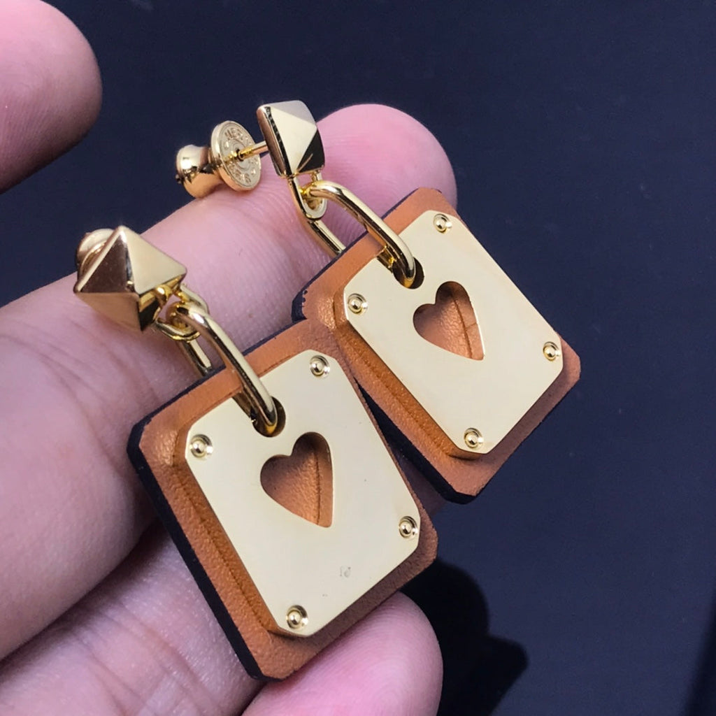 Hermes As De Celine Brown Earrings