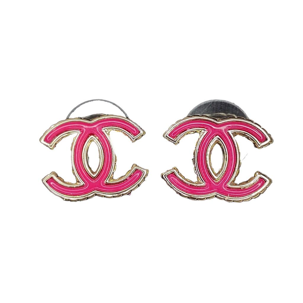 Chanel Pink Earrings - 18K Yellow Gold