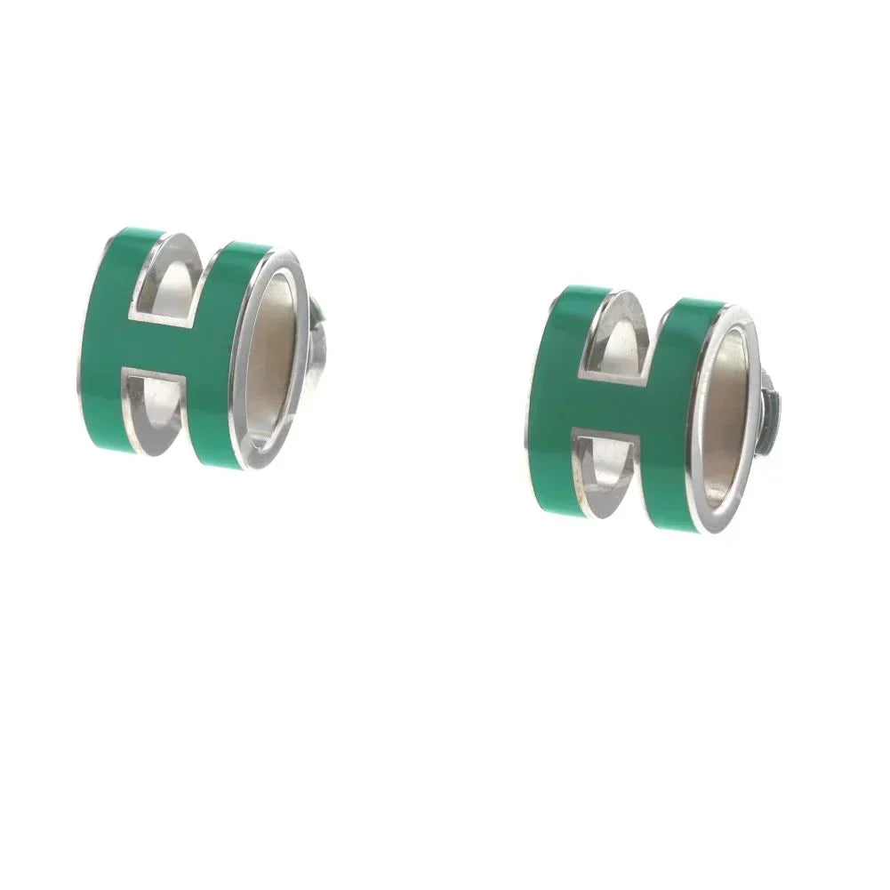Hermes Mini Pop Green Earrings
