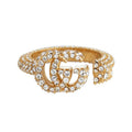 Gucci Double G Crystal Ring - 18K Yellow Gold