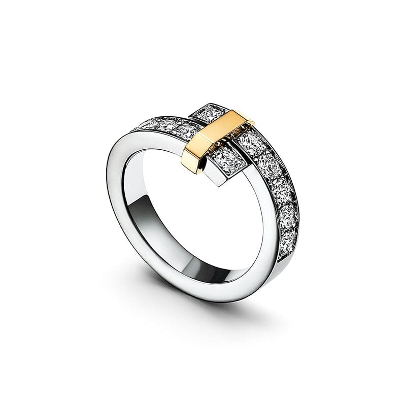 Tiffany Edge Bypass Ring - 18K White Gold