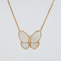 Butterfly Pearl Necklace - 18K Gold