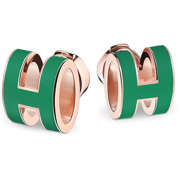 Hermes Mini Pop Green Earrings