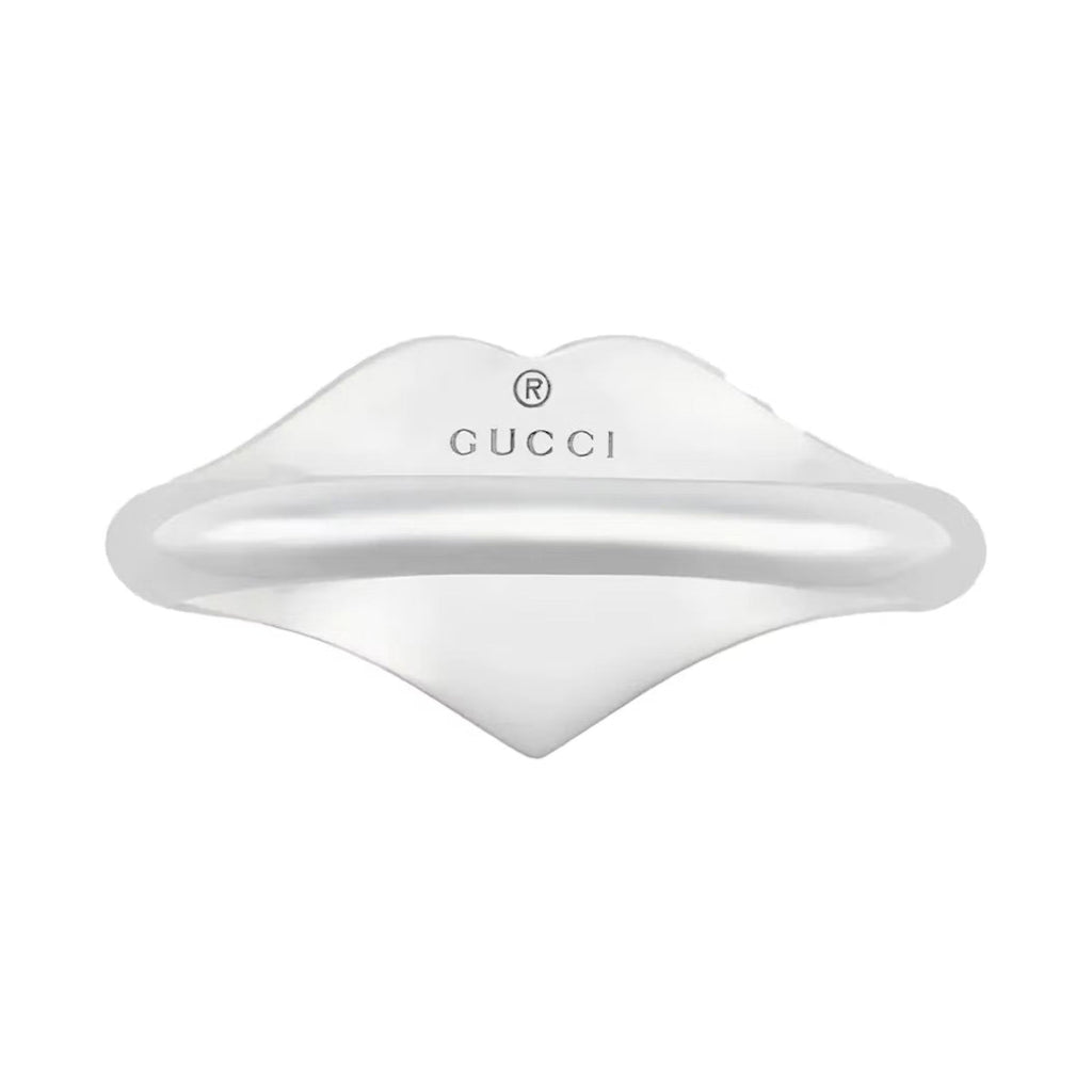 Gucci Double G Interlocking G Red Enamel Heart Ring