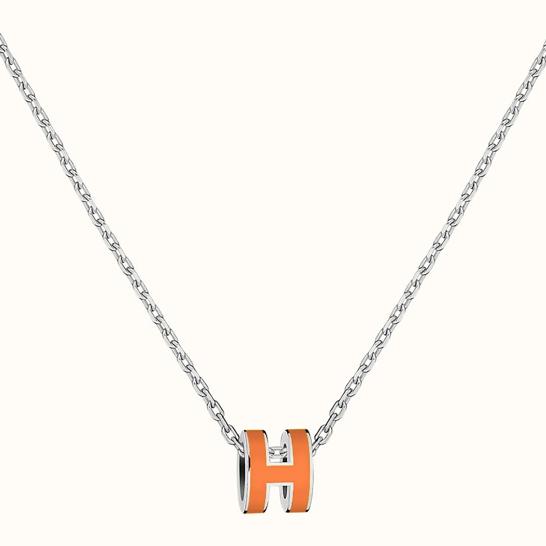 Hermes Mini Pop Orange Necklace