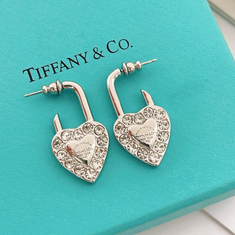 Tiffany Diamond Heart Earrings - 18K Gold