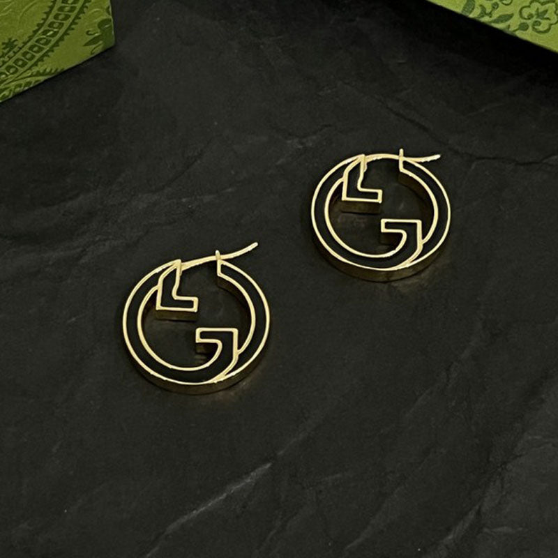 Gucci Double G Color Hollow Earrings - 18K Yellow Gold