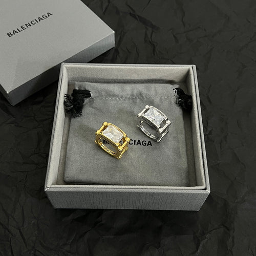 Balenciaga Crystal Ring - 18K Yellow Gold