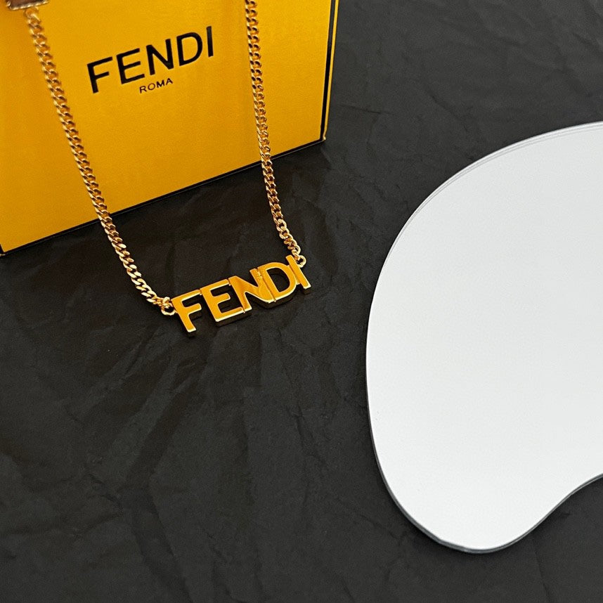 Fendi Script Necklace - 18K Gold