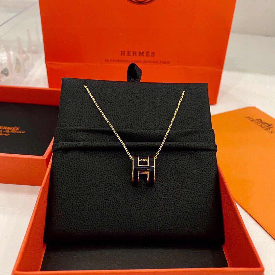Hermes Mini Pop Black Necklace