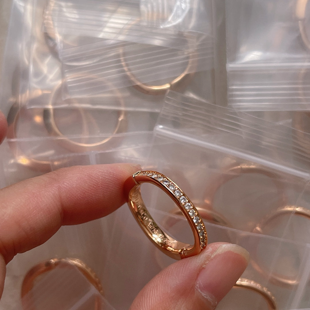 Tiffany Lock Moissanite Ring - 18K Rose Gold