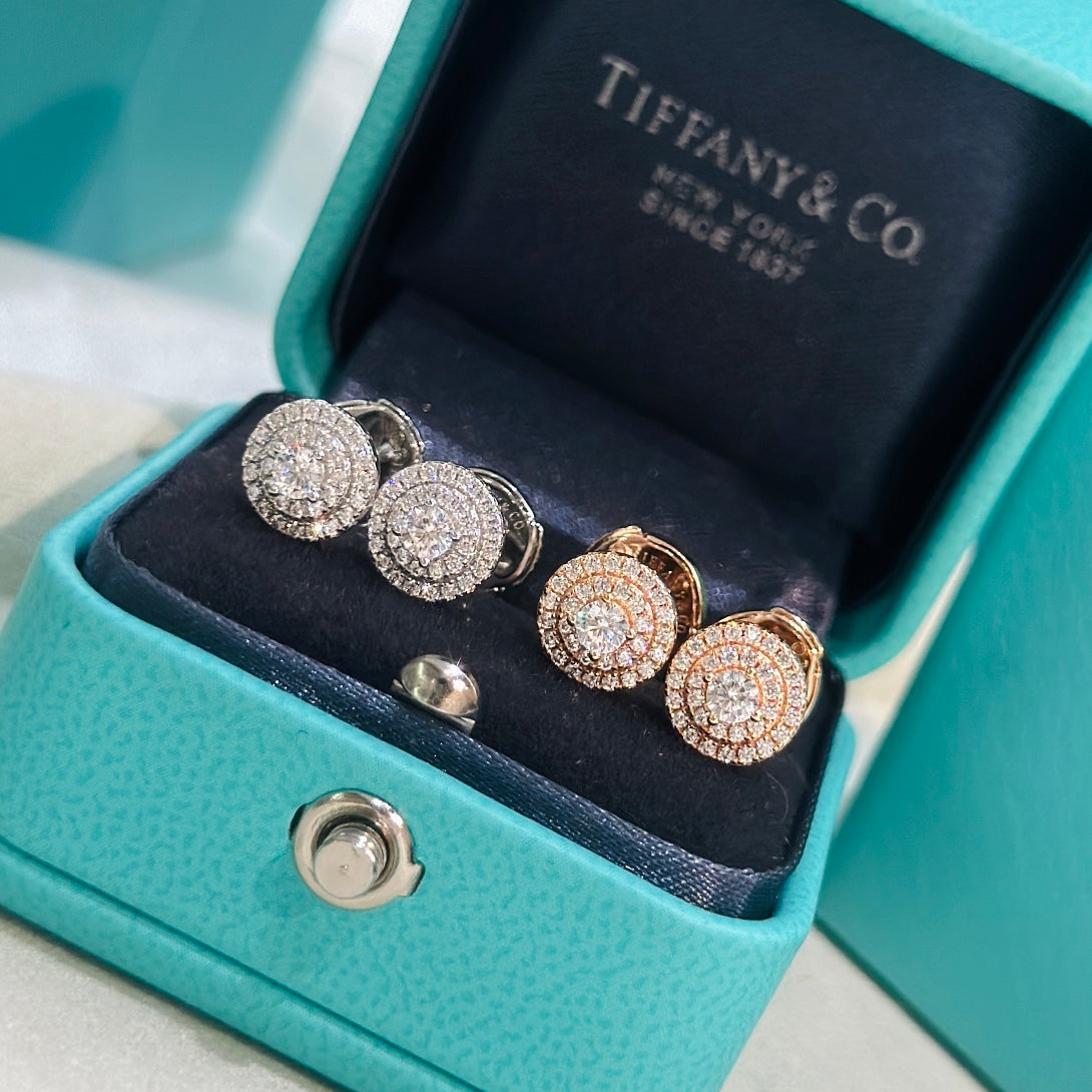 Tiffany Soleste Moissanite Earrings - 18K White Gold