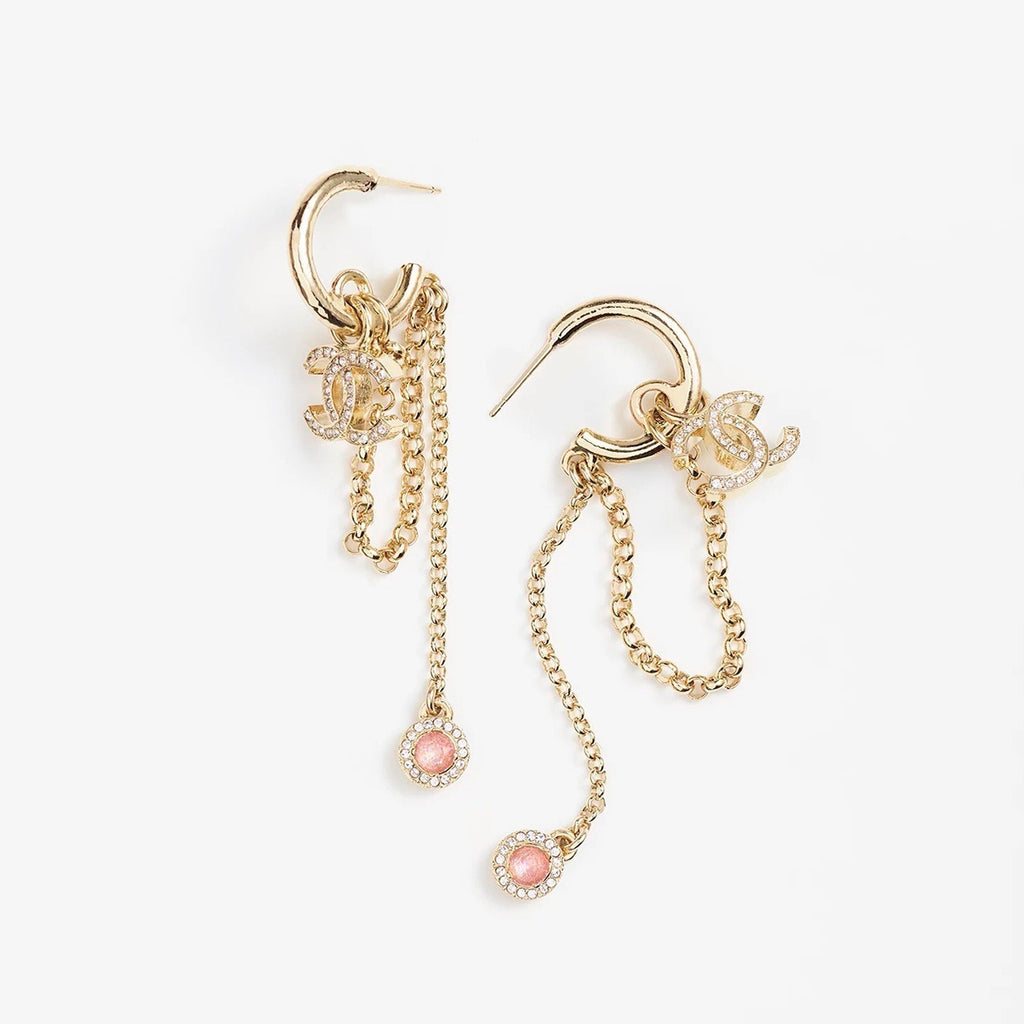 Chanel Tassel Crystal Earrings - 18K Yellow Gold