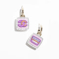 Chanel Pink Bottle Earrings - 18K Yellow Gold