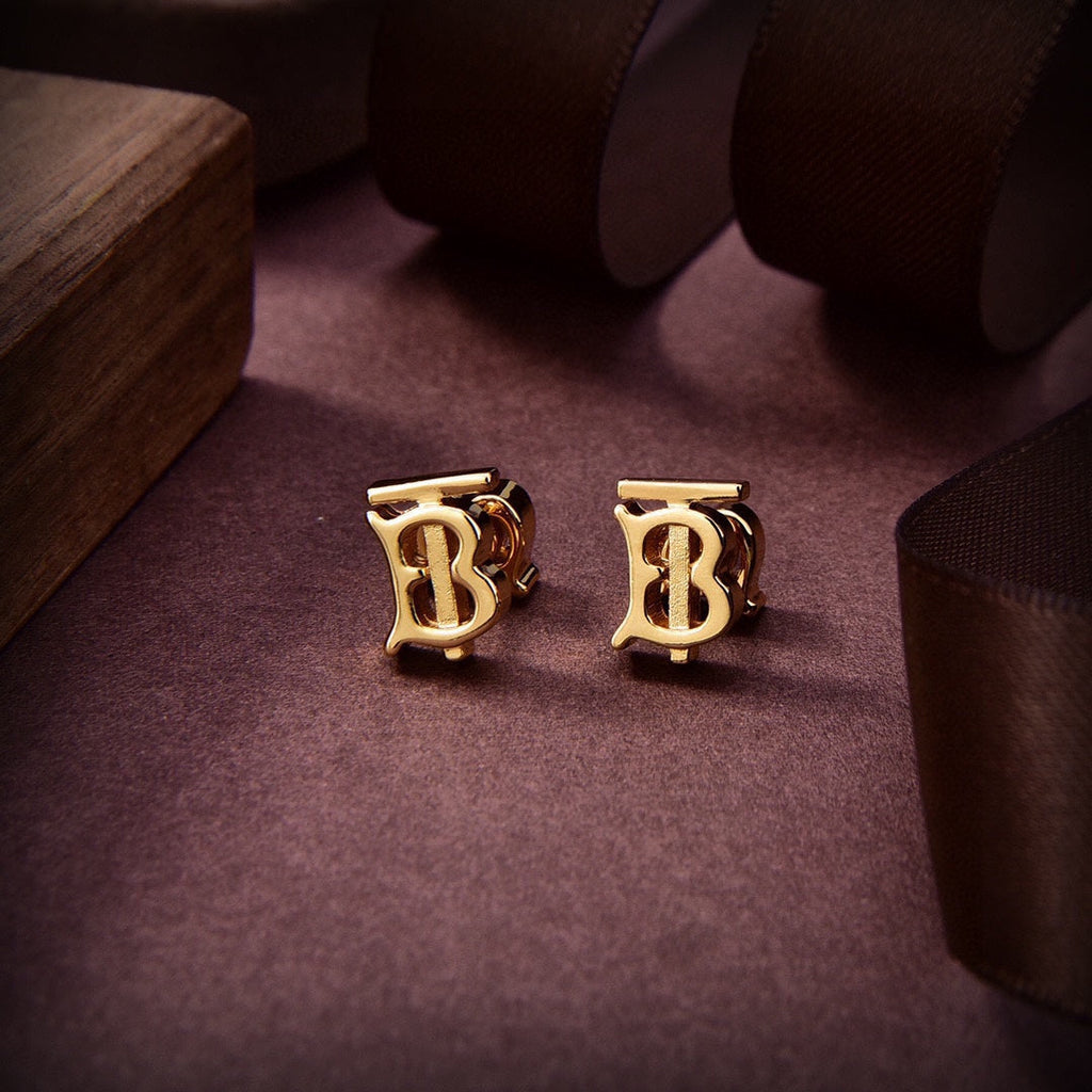 Balenciaga Logo Earrings - 18K Yellow Gold