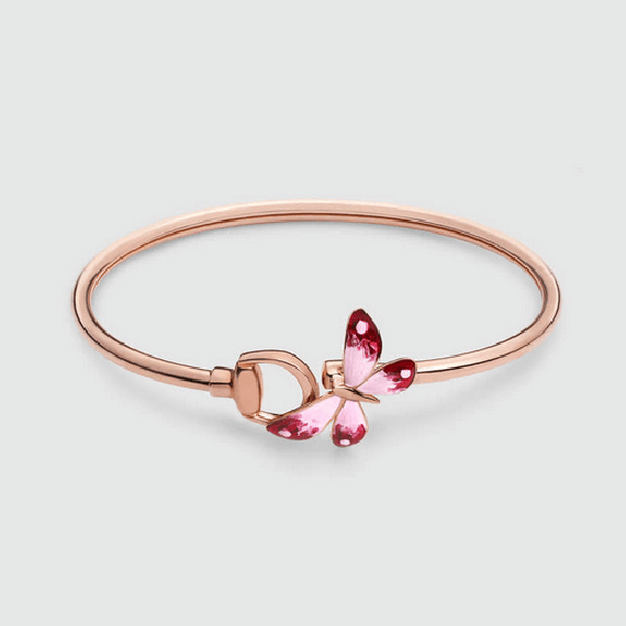 Gucci Double G Flora Bangle Bracelet
