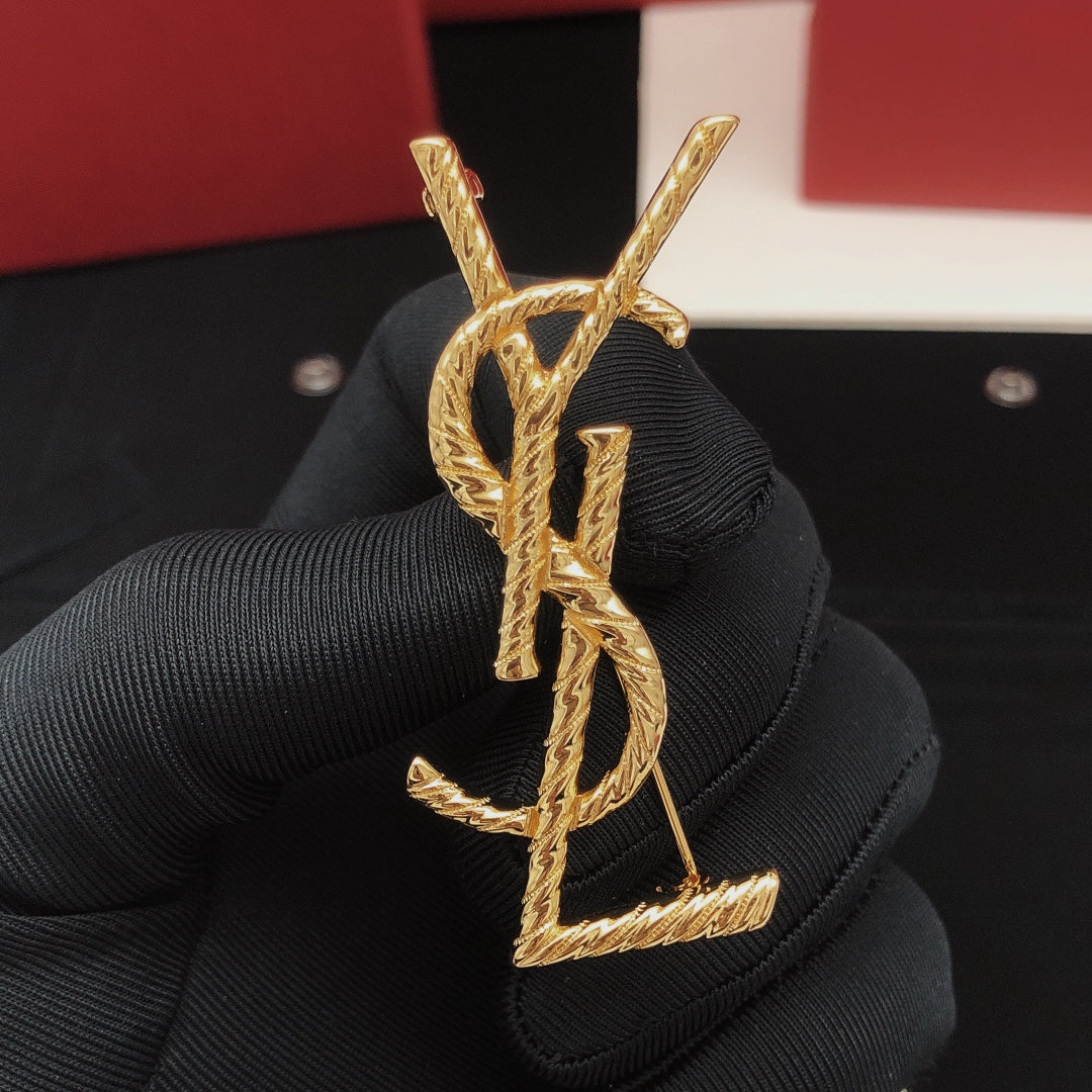 YSL Gold Brooch