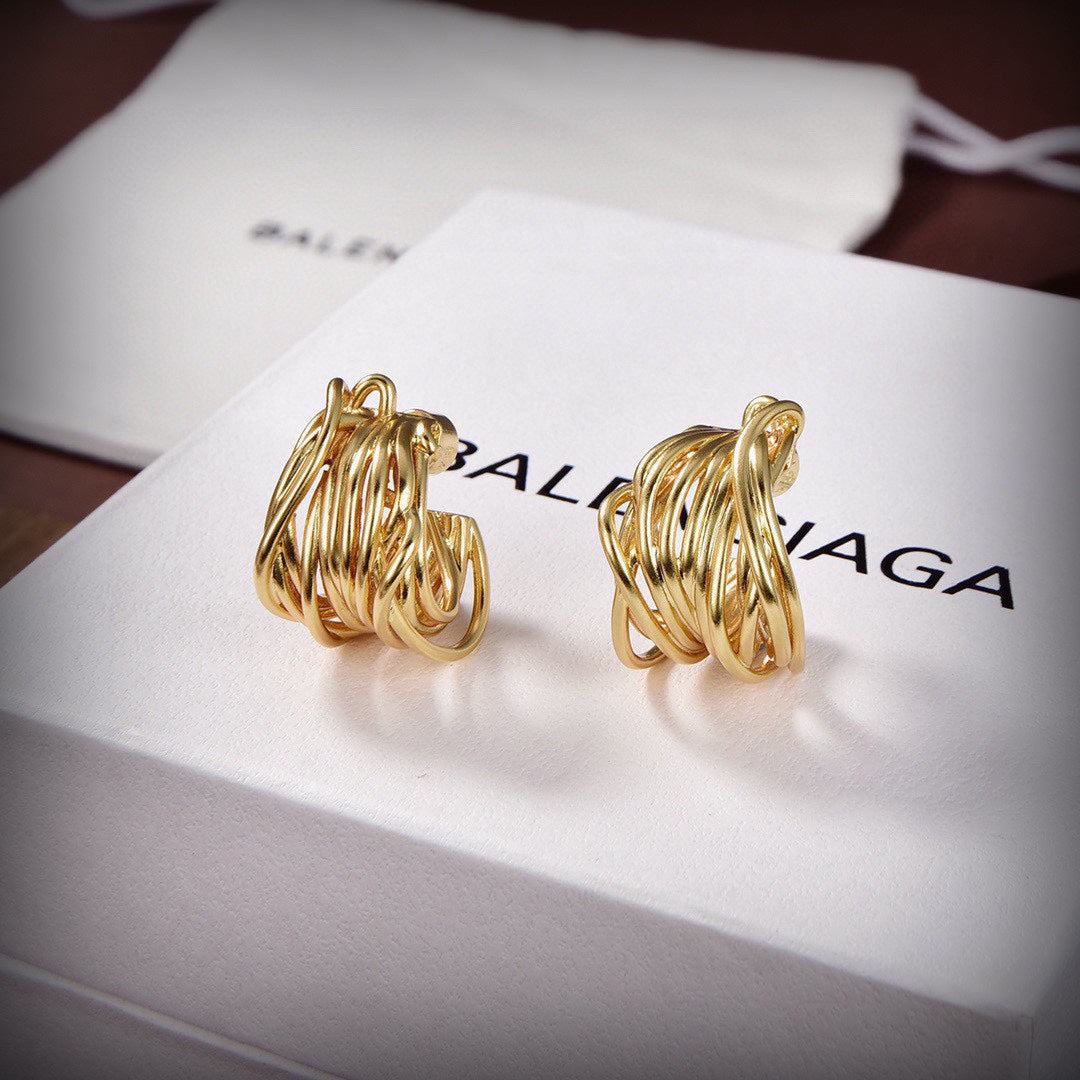 Balenciaga Wire Earrings - 18K Yellow Gold