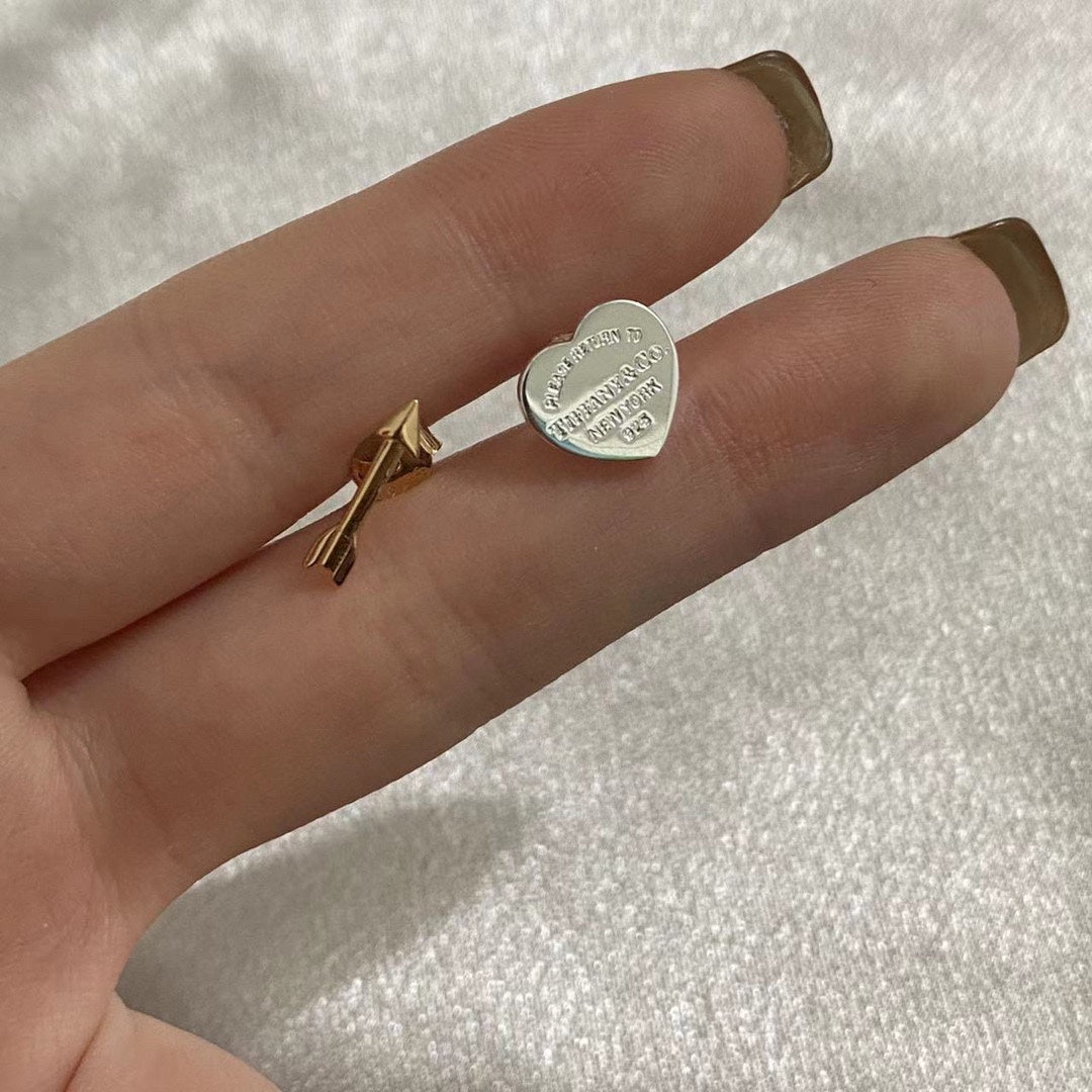 Return to Tiffany Lovestruck Heart Tag & Arrow Earrings - 18K Rose Gold