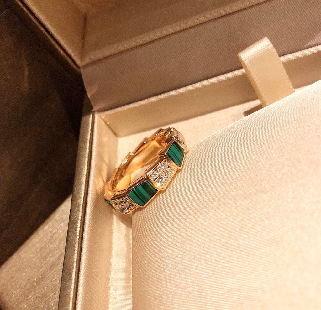 Bvlgari Serpenti Viper Malachite Ring - 18K Rose Gold