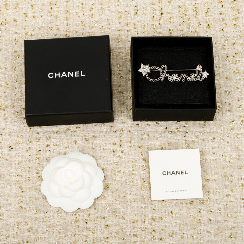 Chanel Leather Gold Brooch