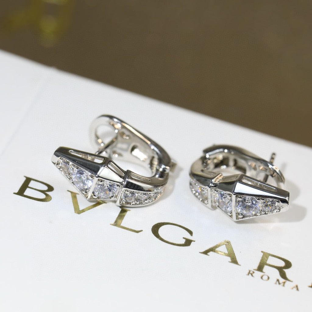 Bvlgari Serpenti Moissanite Earrings - 18K White Gold