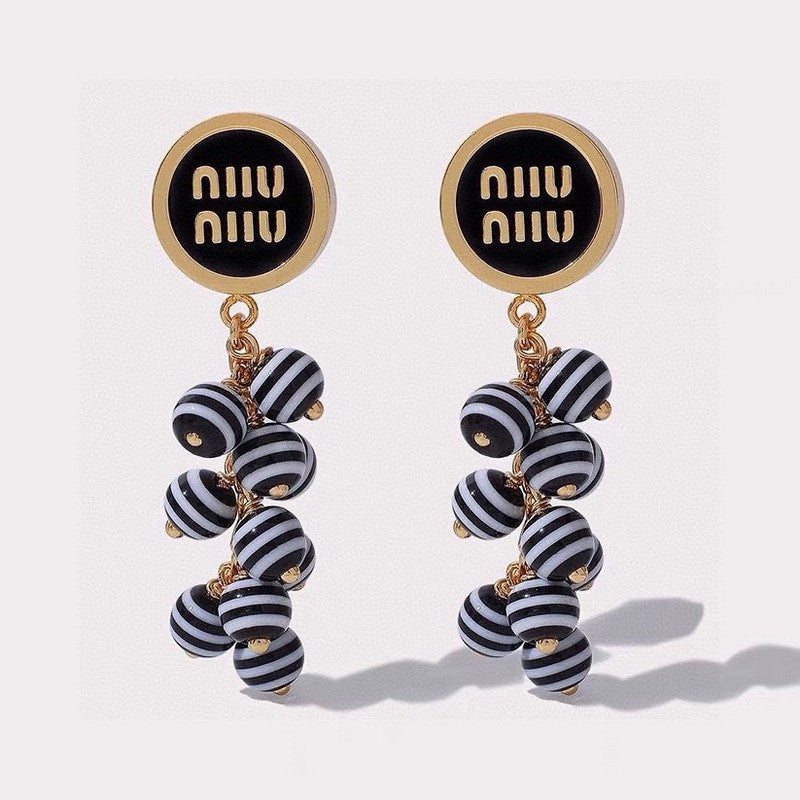 Miu Blue & Pink Ball Earrings - 18K Yellow Gold