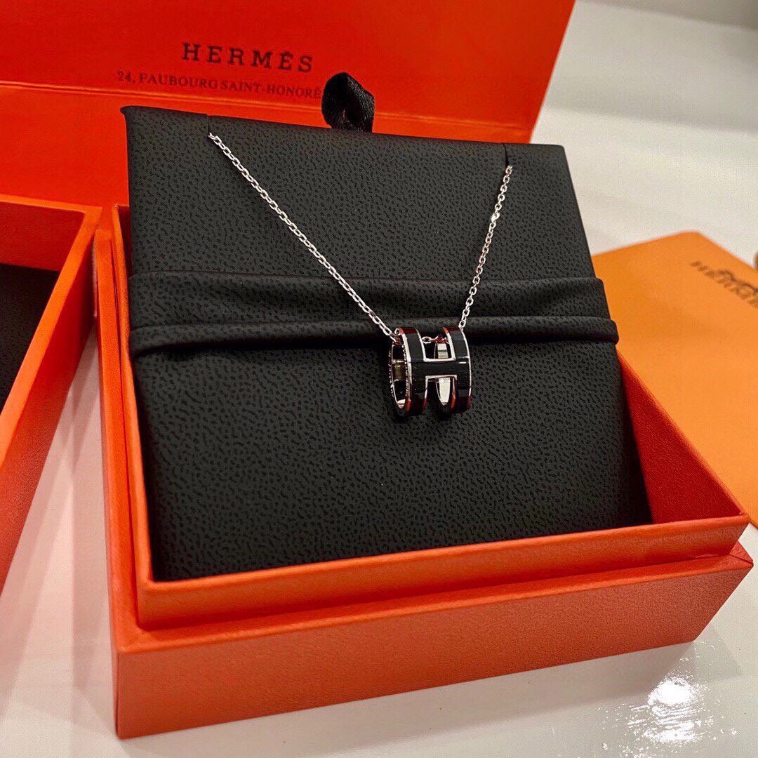 Hermes Mini Pop Black Necklace