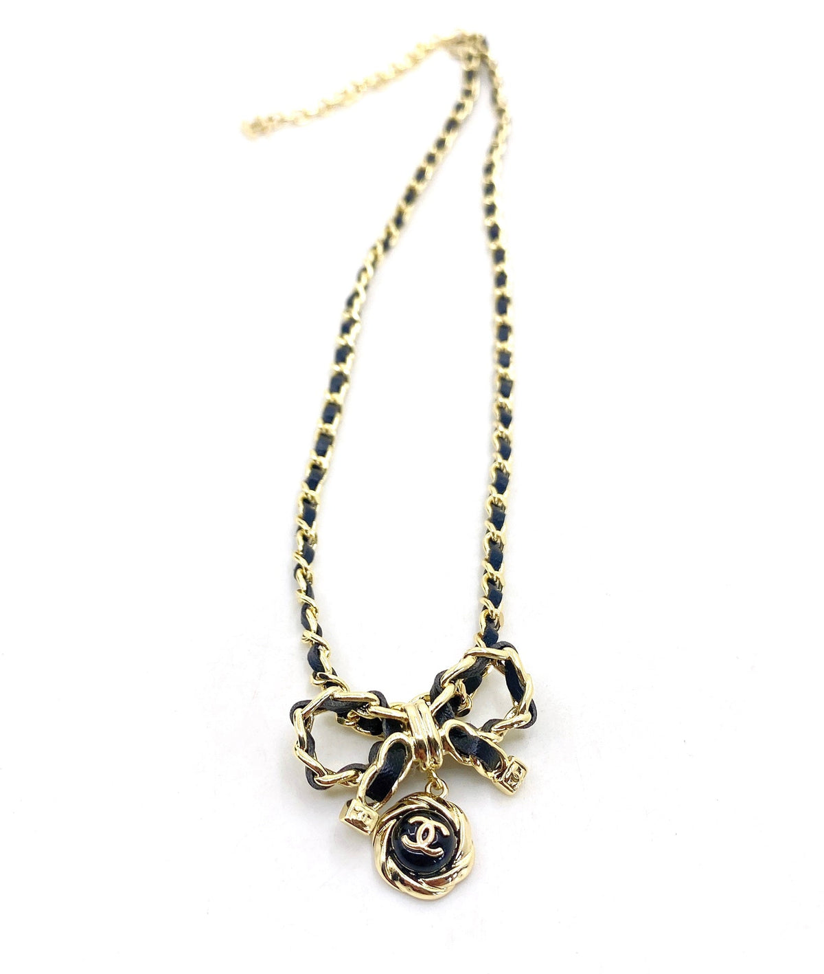 Chanel Rhinestone Bow Tie Necklace
