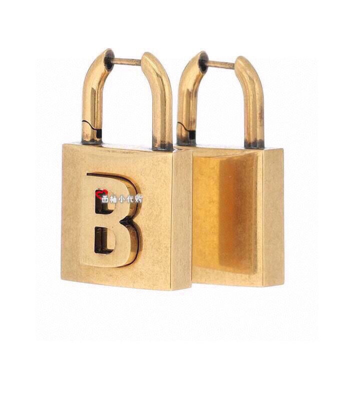 Balenciaga Gold Small Lock Earrings - 18K Gold