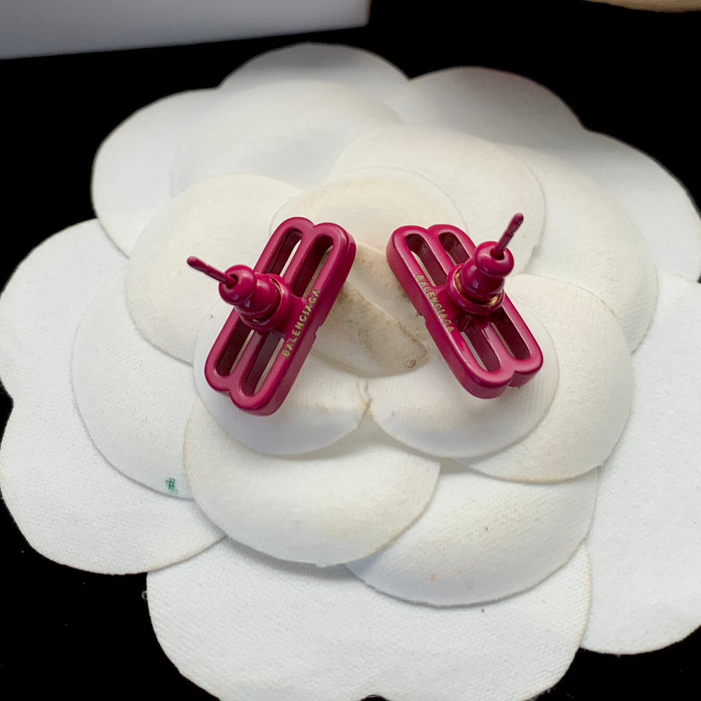 Balenciaga Pink Icon Earrings - 18K White Gold