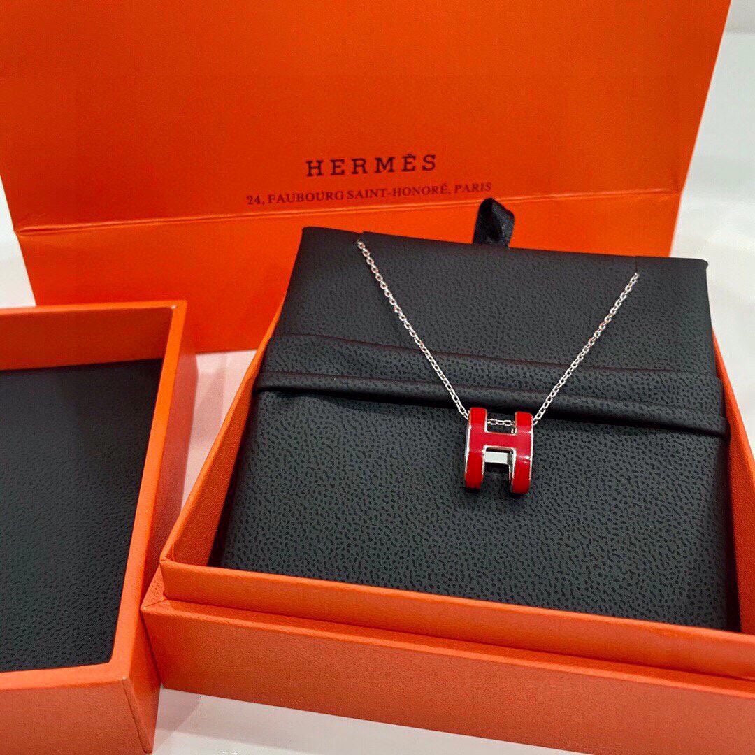 Hermes Mini Pop Red Necklace