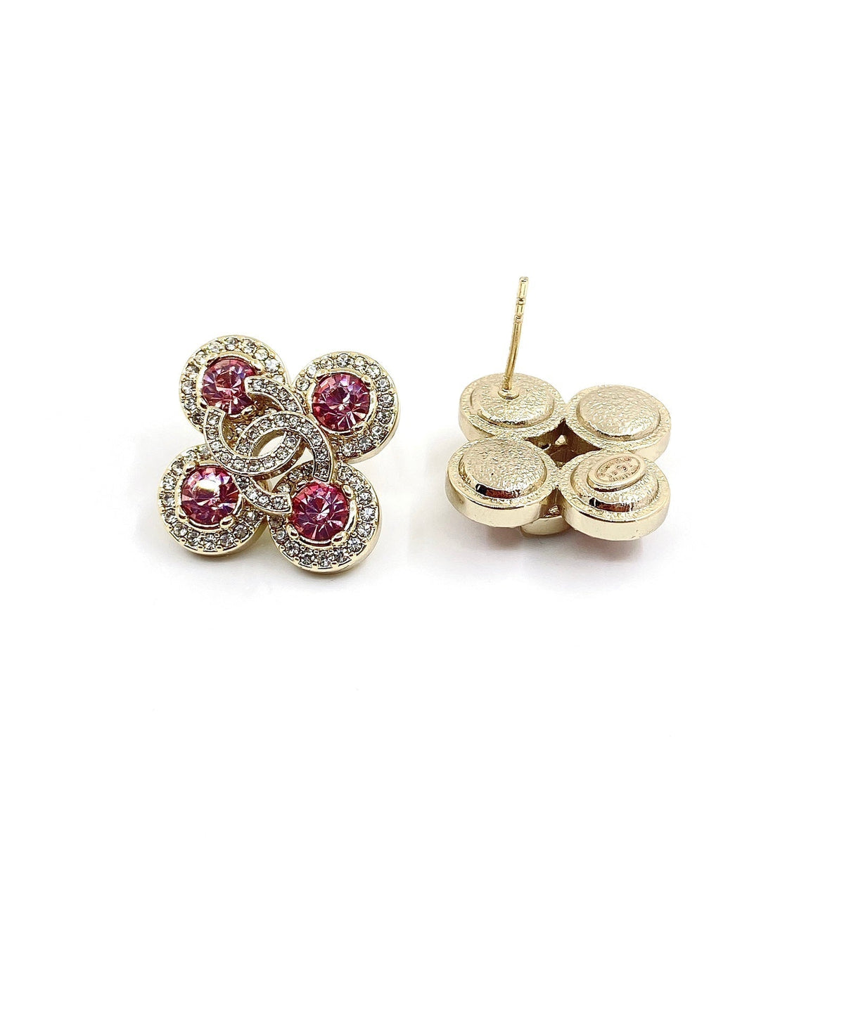 Chanel Pink Diamond Earrings - 18K Yellow Gold