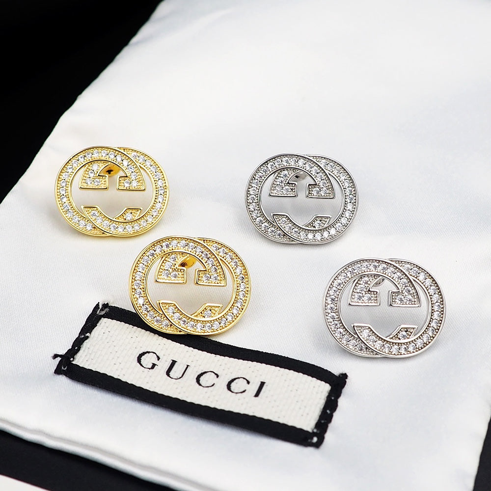 Gucci Double G Diamond Earrings - 18K Yellow Gold