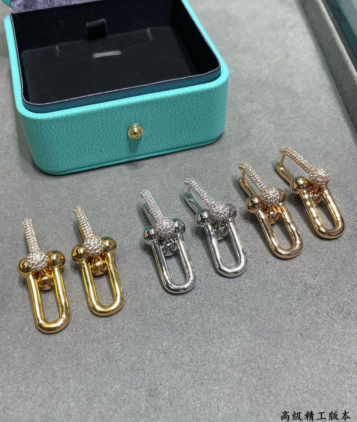 Tiffany HardWear Large Link Moissanite Earrings - 18K Yellow Gold
