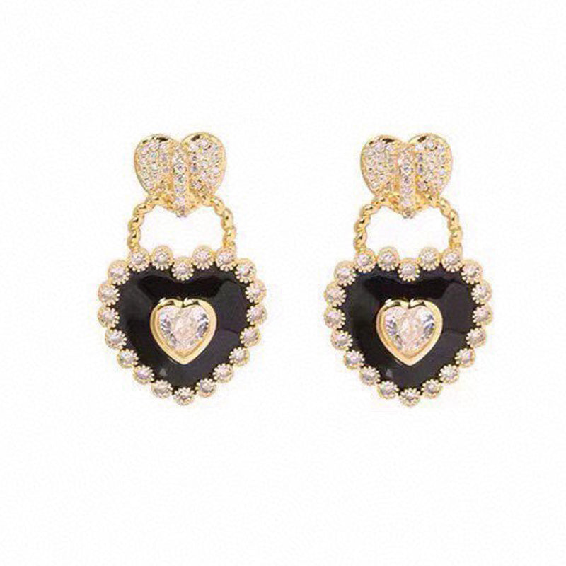 Bvlgari Heart Diamond Earrings - 18K Yellow Gold