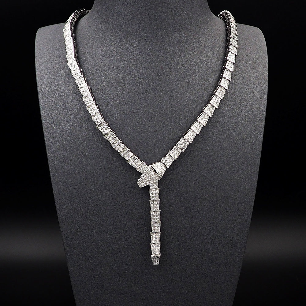 Bvlgari Serpenti Viper Full Pave Diamond Necklace - 18K Gold