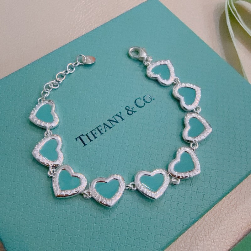 Return to Tiffany Pink Heart Tag Bracelet - 18K White Gold