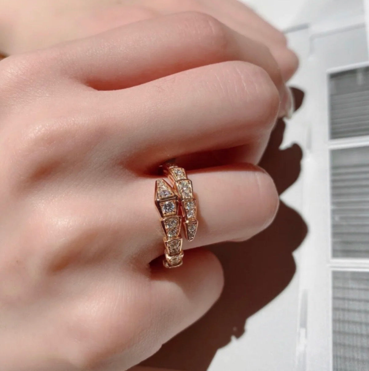 Bvlgari Serpenti Viper Pave Moissanite Ring - 18K Gold