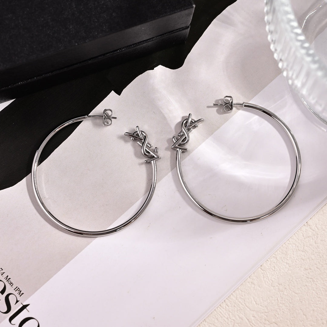 YSL Circle Earrings - 18K Gold