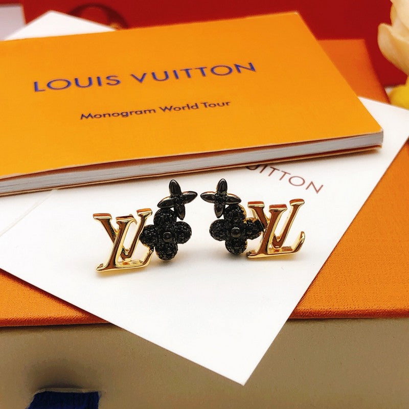 Louis Vuitton Black Blossom Earrings - 18K Yellow Gold