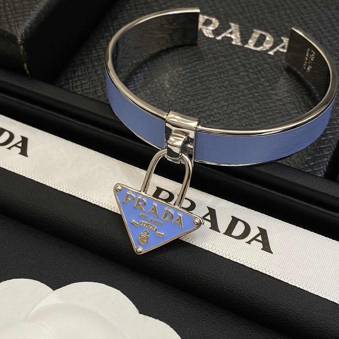 Prada Triangle Charm Cuff Bracelet