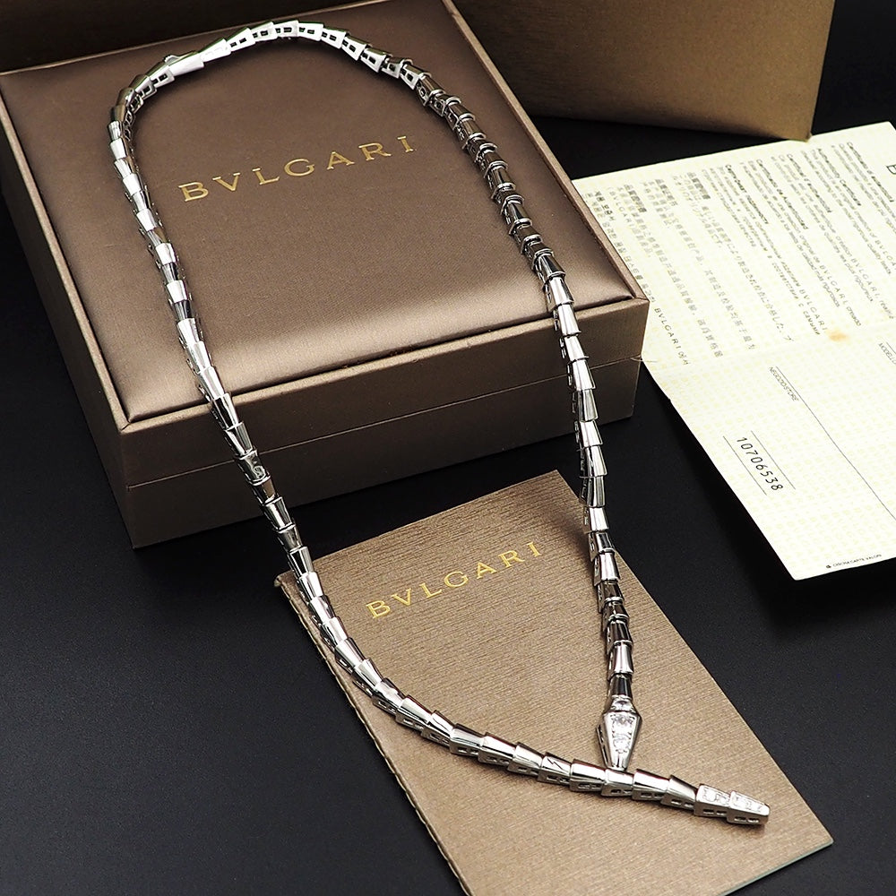 Bvlgari Serpenti Viper Demi-Pave Diamond Necklace - 18K Gold