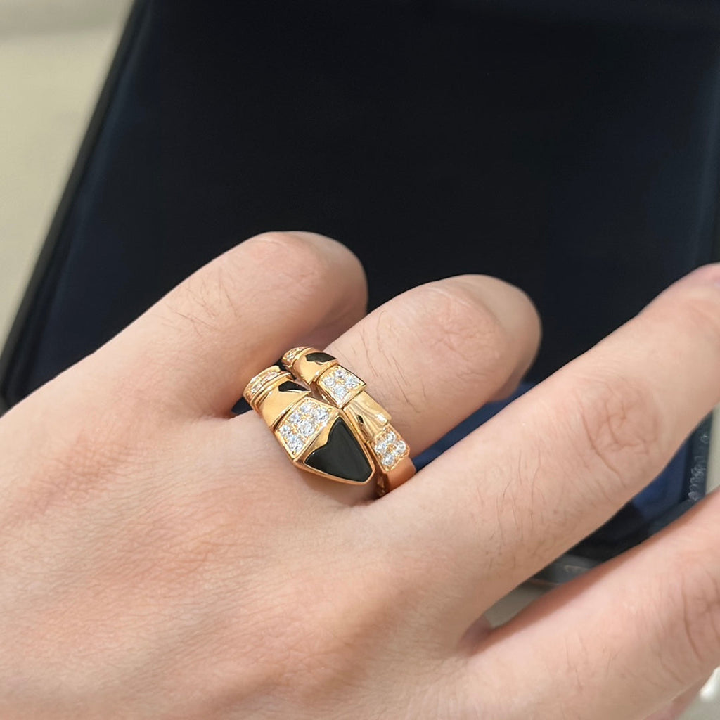 Bvlgari Serpenti Viper Black Ring - 18K White Gold