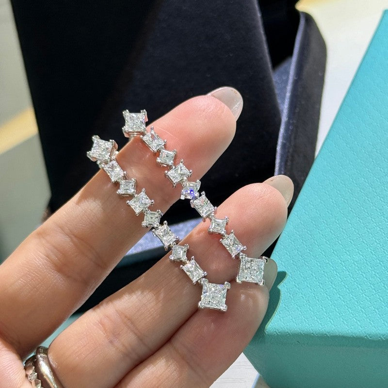 Tiffany Moissanite Earrings - 18K White Gold