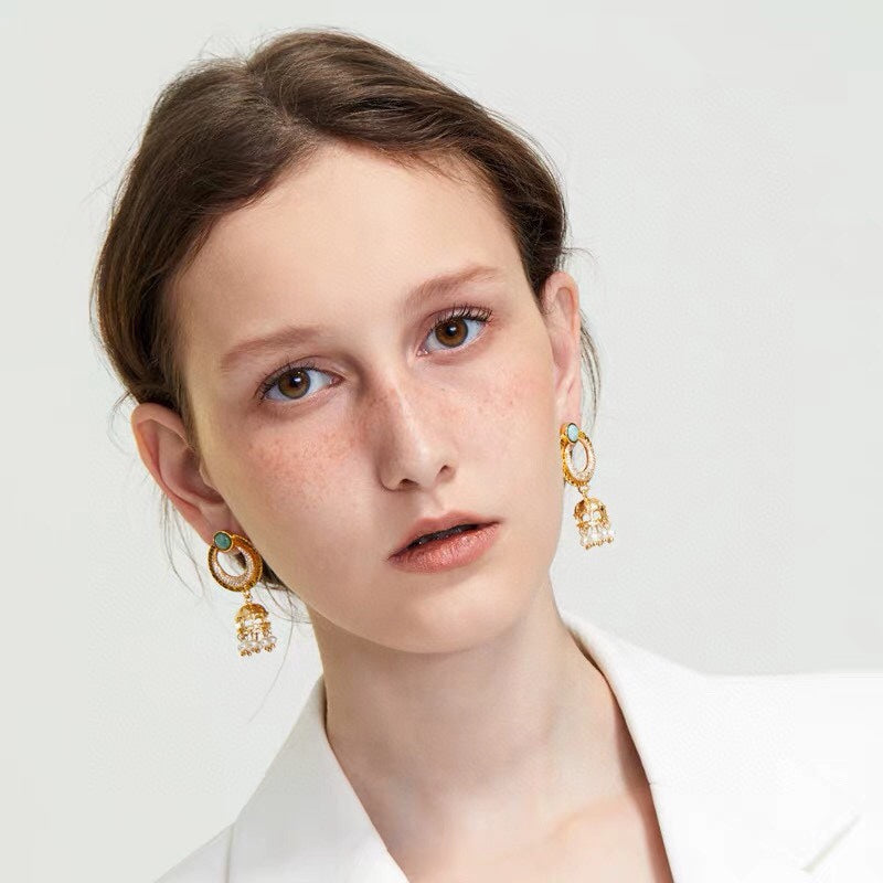 Bvlgari Circle Diamond Earrings - 18K Yellow Gold