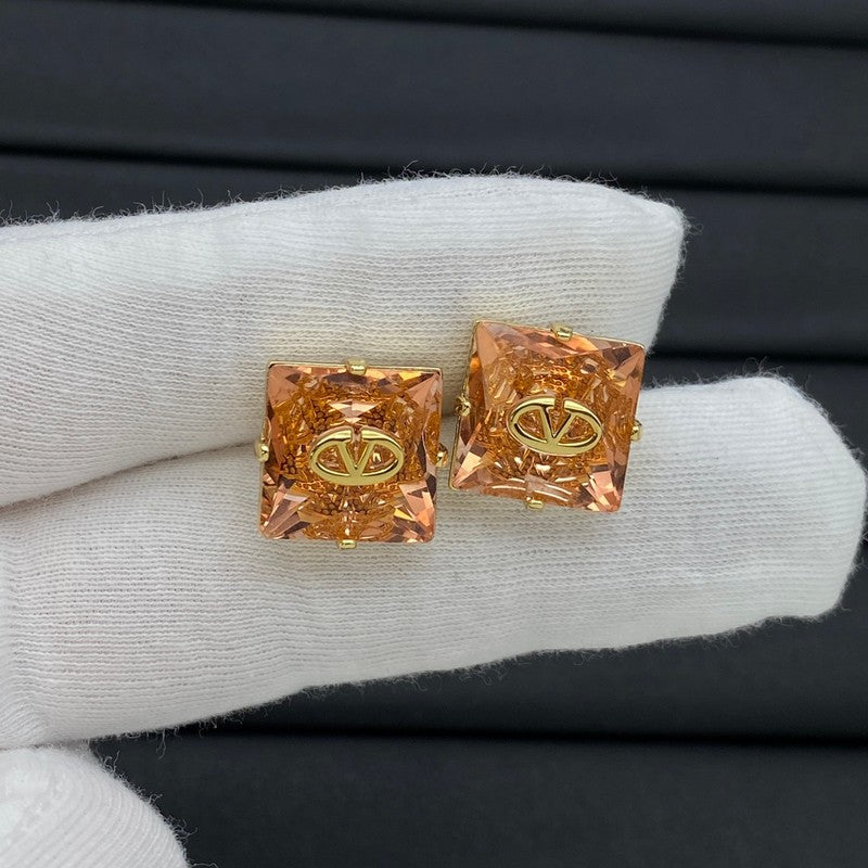 Valentino Valentino Color Crystal Earrings - 18K Yellow Gold