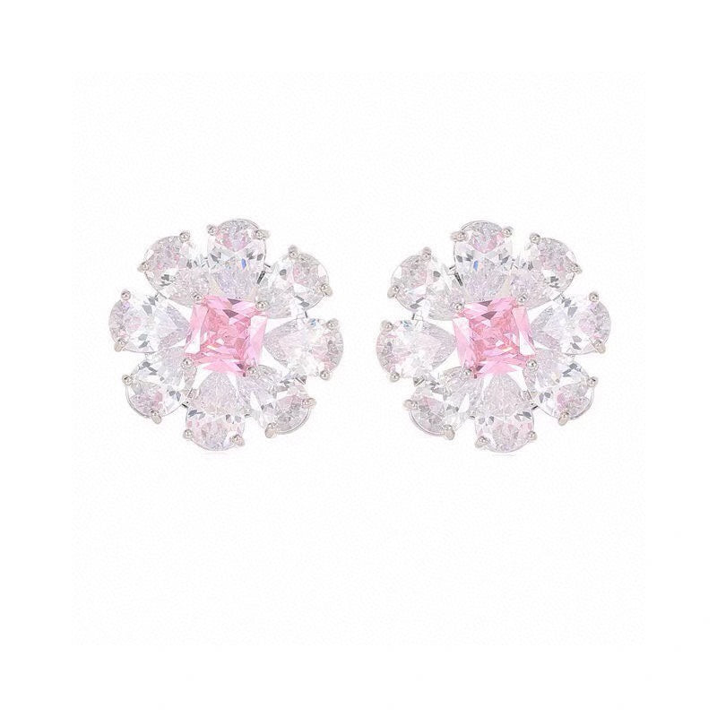 Bvlgari Pink Crystal Earrings - 18K White Gold