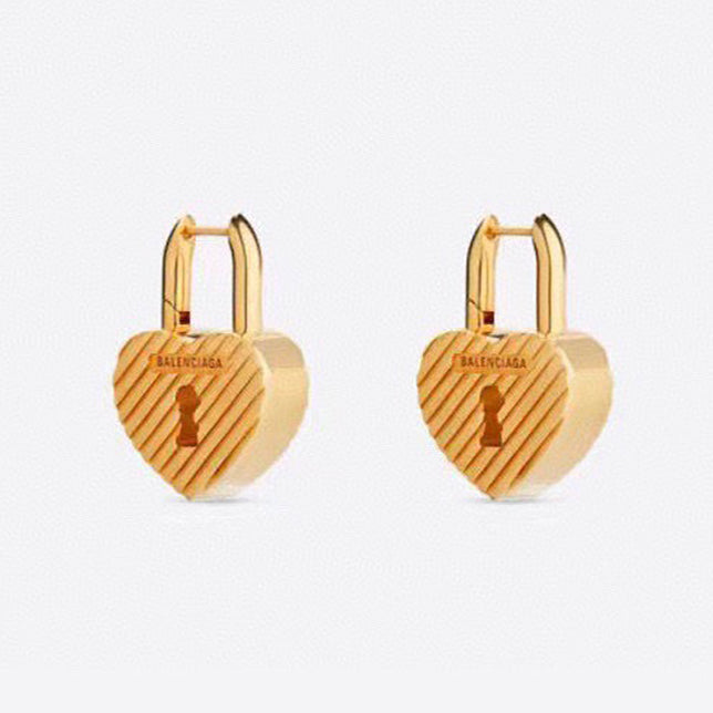Balenciaga Hear Lock Earrings - 18K Gold